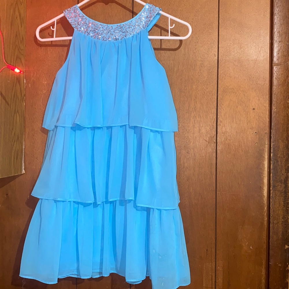 Blue dress with sparkles size 8 by sweet kids.